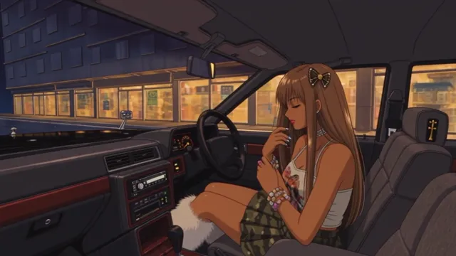 Same cuts, same car, same beats, redrawn as a late-90s anime (480p draft).
