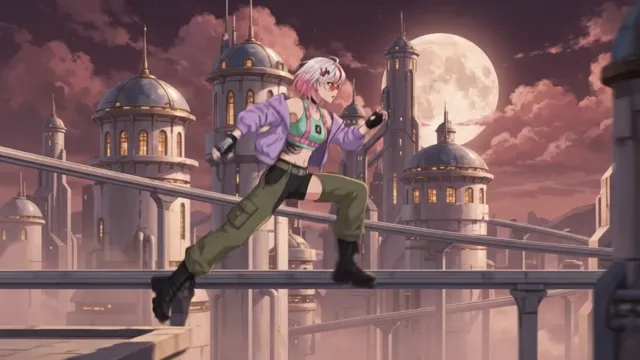Fireworks, aura, petal rain, slash, profile turn, eye macro - each clip is one 8-second take.