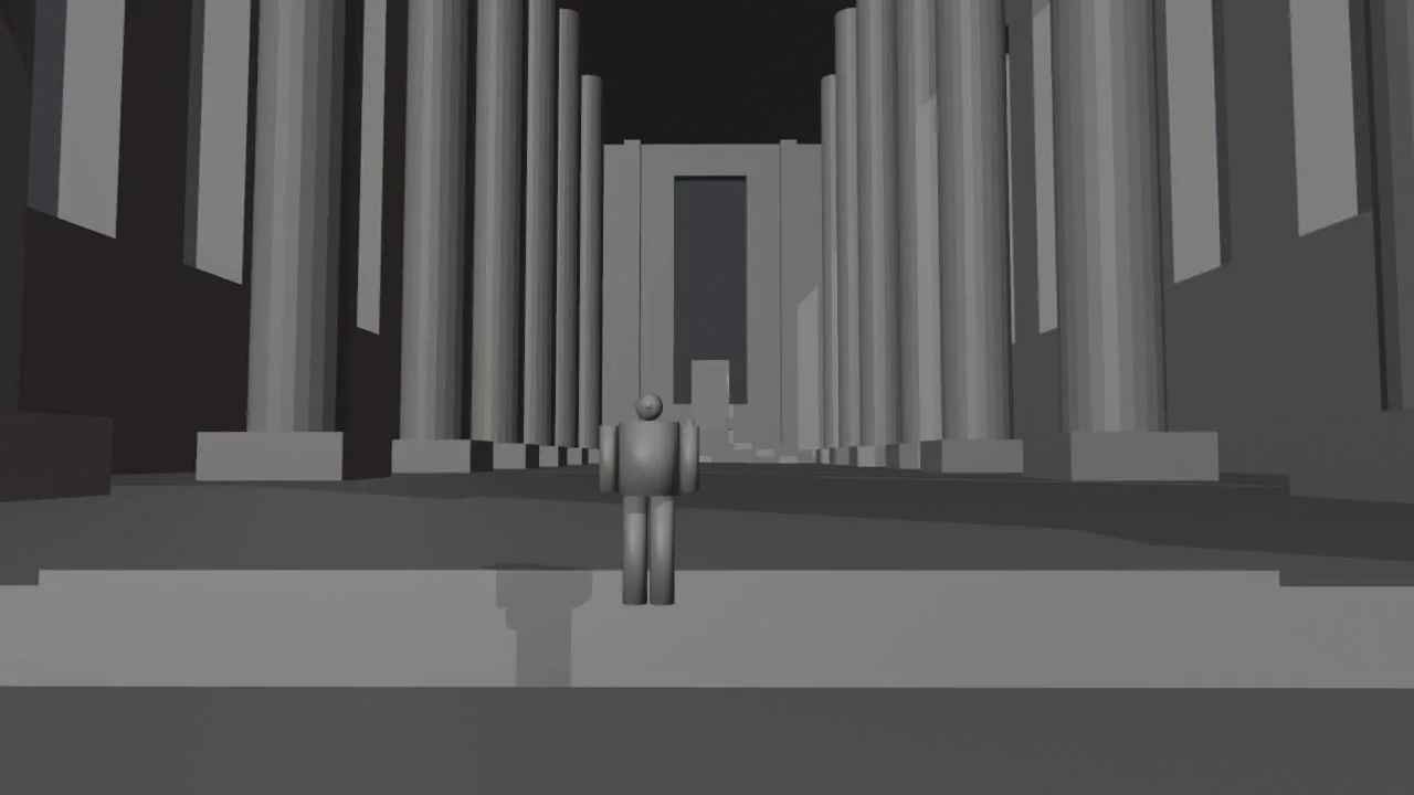 2.5 s - an empty clay hall becomes two rows of knights facing each other across the carpet. Nobody was built.